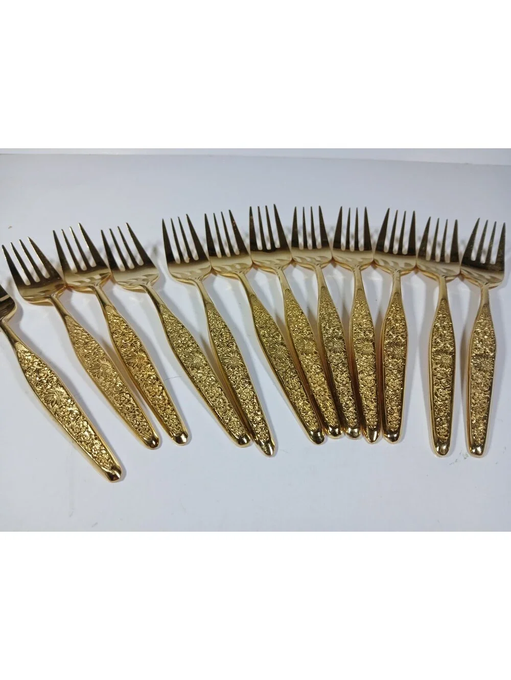 Vtg Present VIP 24K Gold Electroplate Flatware 54 pieces Setting for 12 